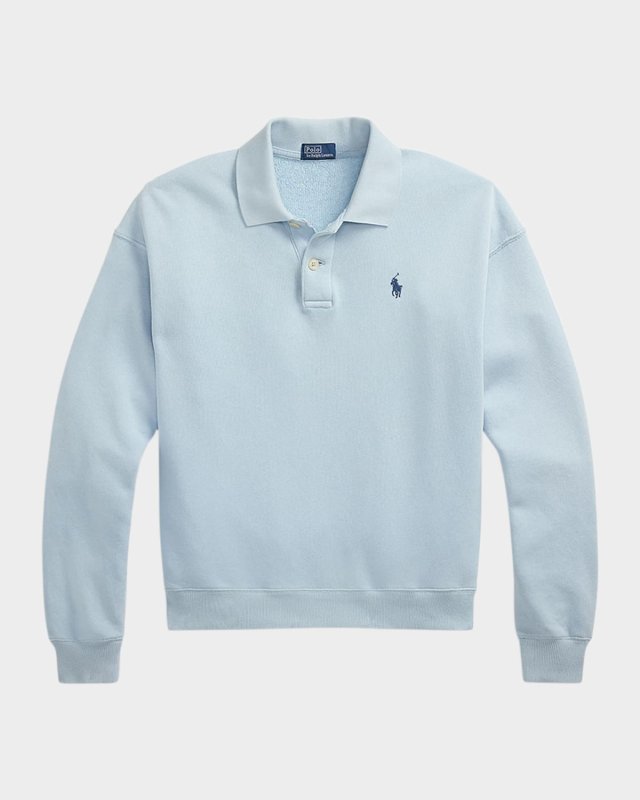 Lightweight Fleece Long-Sleeve Polo
